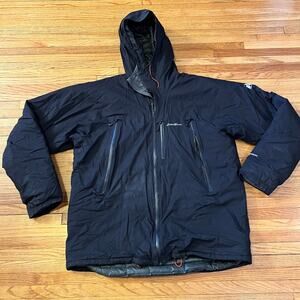 Eddie Bauer Coat Mens XL First Ascent WeatherEdge Pro Jacket Black Hooded **